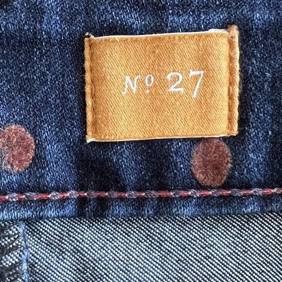 Pilcro and the letterpress Women's Stretch Dot Navy Pencil Mid Skirt Size 27 - Picture 6 of 8